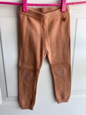 Souris Mini brown knit leggings 4T